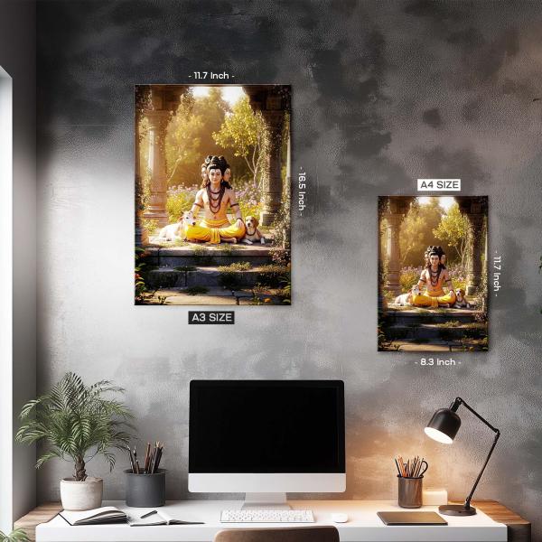 Dattatreya: Sacred Serenity in Nature Edition Metal Poster