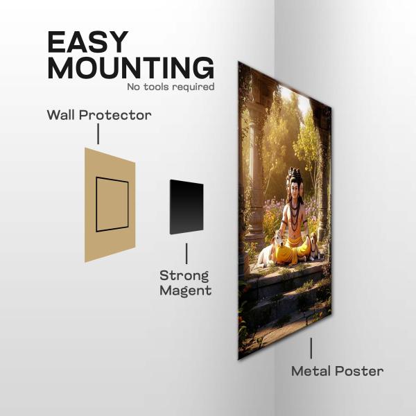 Dattatreya: Sacred Serenity in Nature Edition Metal Poster