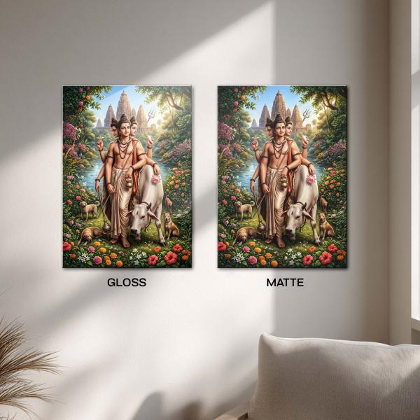 Shree Dattatreya: The Eternal Guru of the Three Worlds | Divine Metal Poster