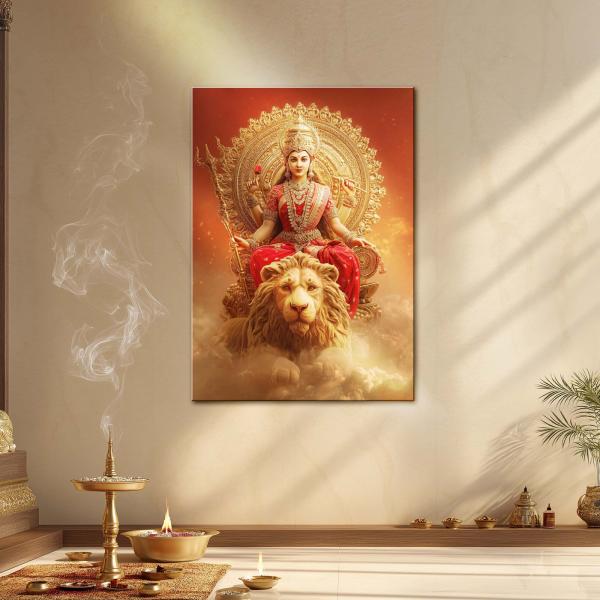 Maa Durga: Throne of Divine Power Metal Poster