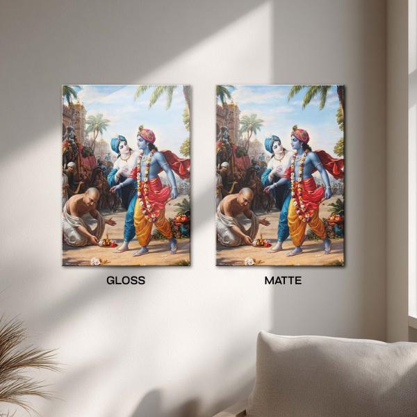 Dwarkadhish Krishna & Balram: Royal Guardians of Dharma | Devotional Metal Poster
