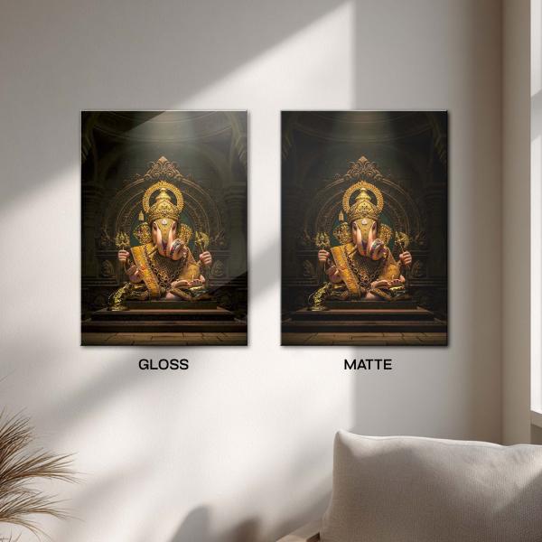 Shri Ganesha: The Golden Remover of Obstacles | Divine Metal Poster