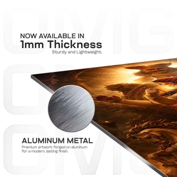 Shri Mahaveer Ganapati: The Divine Protector of Dharma & Destiny | Sacred Metal Poster