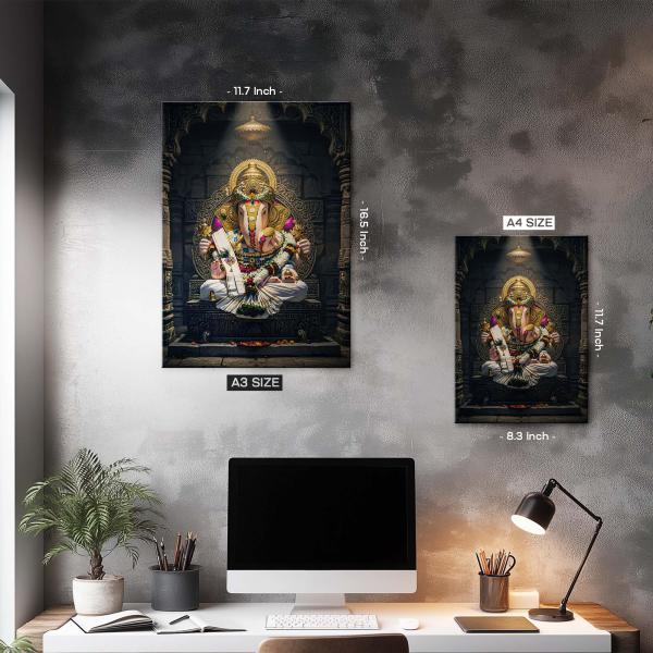 Mahaganapati: Remover of Obstacles & Guardian of Auspicious Beginnings Metal Poster