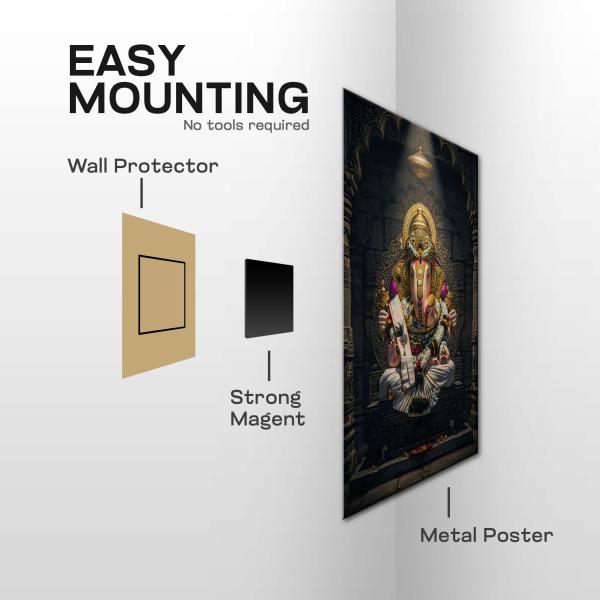 Mahaganapati: Remover of Obstacles & Guardian of Auspicious Beginnings Metal Poster