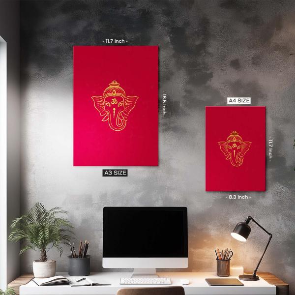OM GANESHA – The Sacred Symbol of Auspicious Beginnings | Minimal Divine Metal Poster
