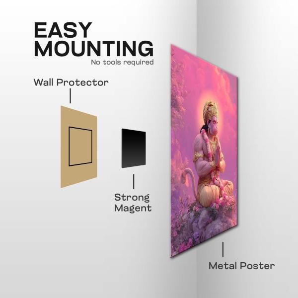 Hanuman: Divine Serenity Meditation Edition Metal Poster