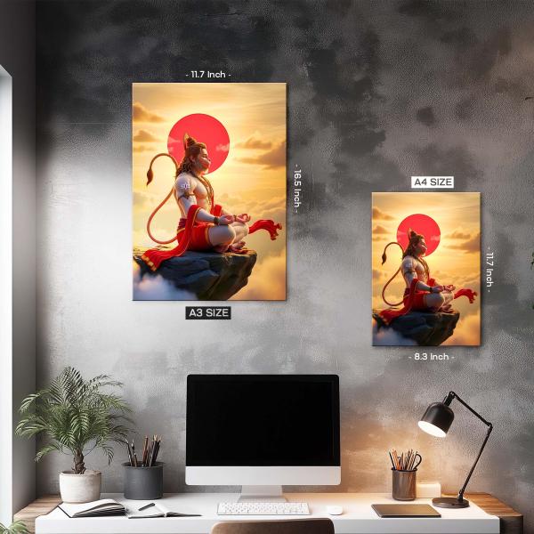 Hanuman : Power of Devotion & Inner Strength Metal Poster