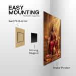 Shree Hanuman Mahaveer: The Divine Throne of Strength & Devotion Metal Poster