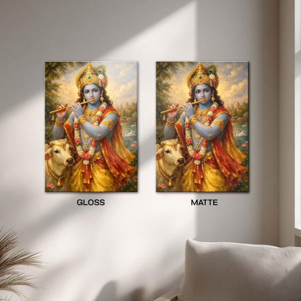 Shri Murli Manohar Krishna: The Eternal Enchanter of the Soul | Sacred Metal Poster