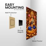 Mahalakshmi Kamalāsana: Eternal Goddess of Wealth & Abundance | Divine Metal Poster