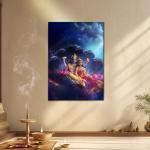 Ananta Shayana: Vishnu & Lakshmi in Cosmic Harmony Metal Poster