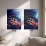 Ananta Shayana: Vishnu & Lakshmi in Cosmic Harmony Metal Poster