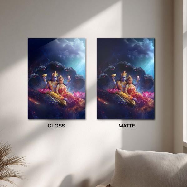 Ananta Shayana: Vishnu & Lakshmi in Cosmic Harmony Metal Poster
