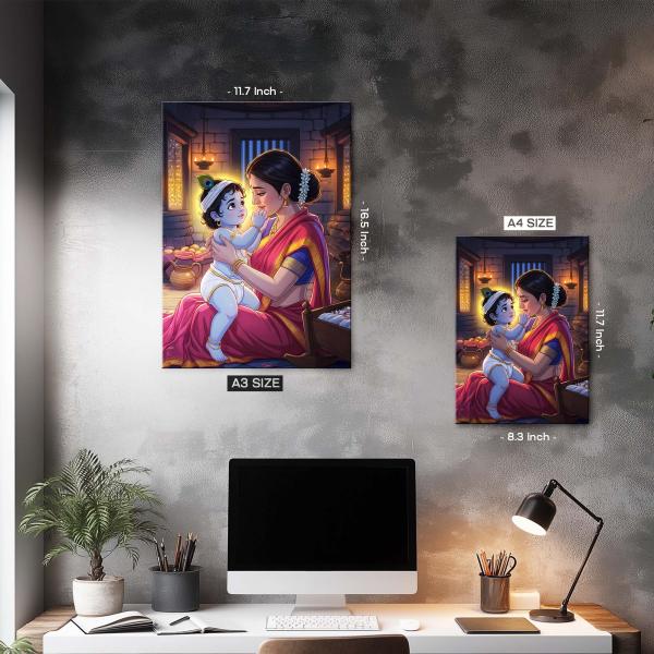 Yashoda & Bal Krishna: Eternal Bond of Divine Love Metal Poster