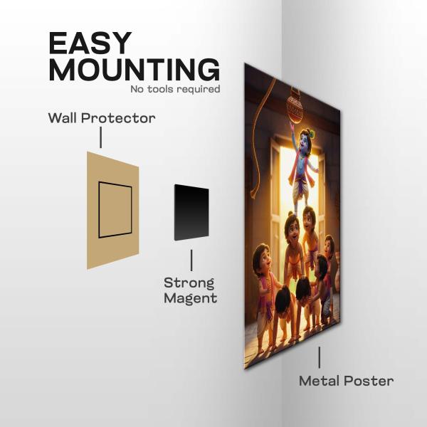 Bal Krishna: The Joy of Divine Mischief Metal Poster