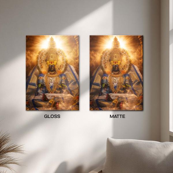 Maa Ambabai (Mahalakshmi of Kolhapur): The Radiant Throne of Shakti & Dharma | Divine Metal Poster