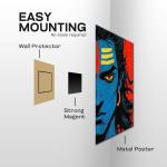 Fierce Divinity: Half-Face Mahadev Metal Poster