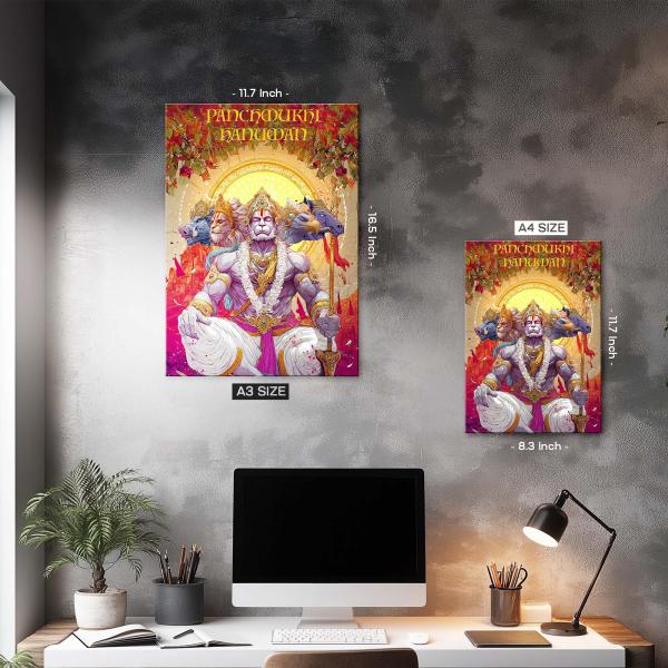 Panchmukhi Hanuman: The Radiant Warrior Metal Poster