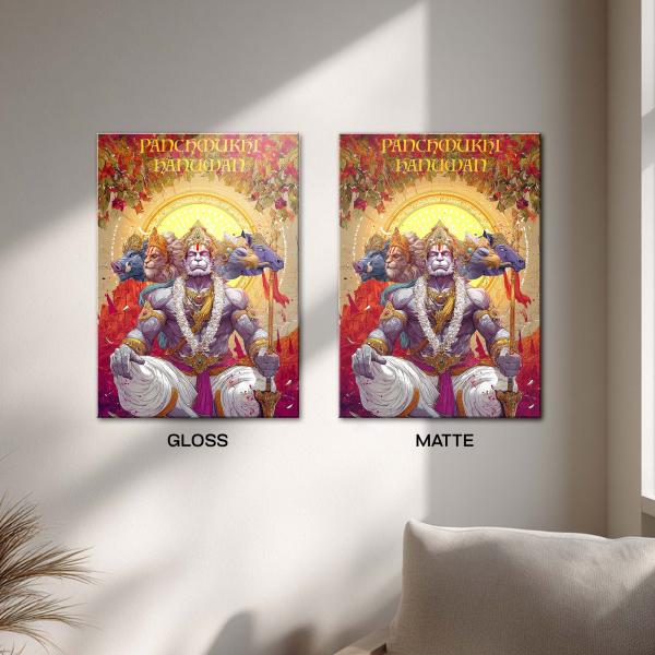 Panchmukhi Hanuman: The Radiant Warrior Metal Poster