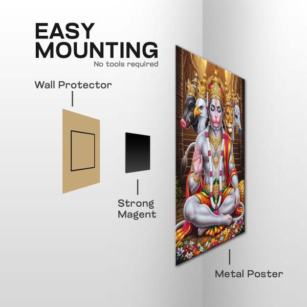 Panchmukhi Hanuman: The Divine Protector Metal Poster