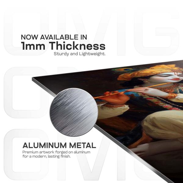 Shree Radha-Krishna: The Eternal Symphony of Divine Love | Celestial Metal Poster