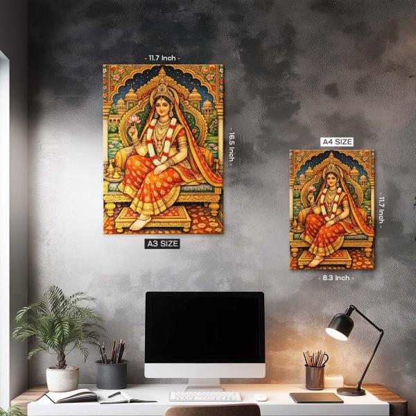 Shri Radha Rani: The Supreme Goddess of Divine Love | Sacred Metal Poster