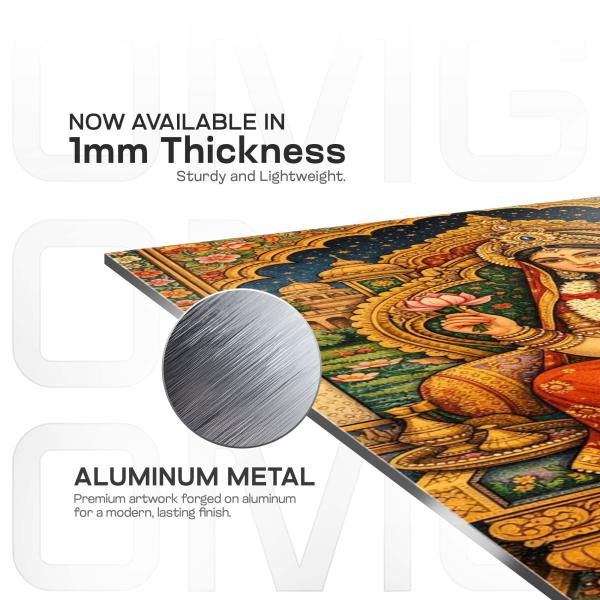 Shri Radha Rani: The Supreme Goddess of Divine Love | Sacred Metal Poster