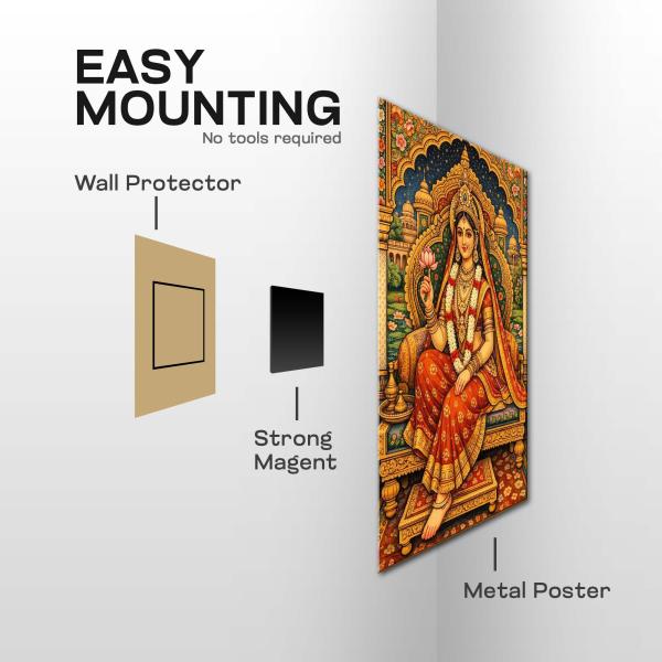 Shri Radha Rani: The Supreme Goddess of Divine Love | Sacred Metal Poster
