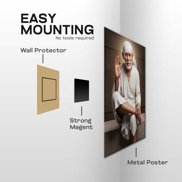 Sai Baba: Grace of the Eternal Guide Metal Poster