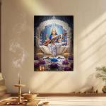 Saraswati Devi: Divine Source of Wisdom, Art & Enlightenment Metal Poster