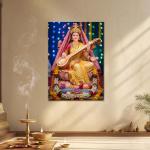 Maa Saraswati: The Divine Source of Wisdom & Creativity | Sacred Metal Poster