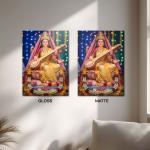 Maa Saraswati: The Divine Source of Wisdom & Creativity | Sacred Metal Poster