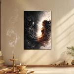 Ardhanarishvara Union: Eternal Shiva–Shakti | Divine Cosmic Metal Poster