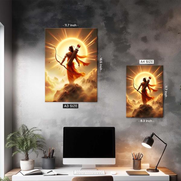 Shree Ram Suryavanshi: The Solar Archer of Dharma | Divine Metal Poster