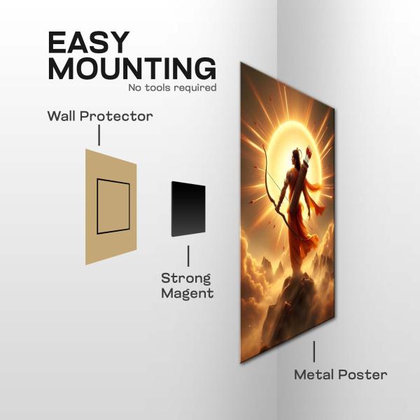 Shree Ram Suryavanshi: The Solar Archer of Dharma | Divine Metal Poster