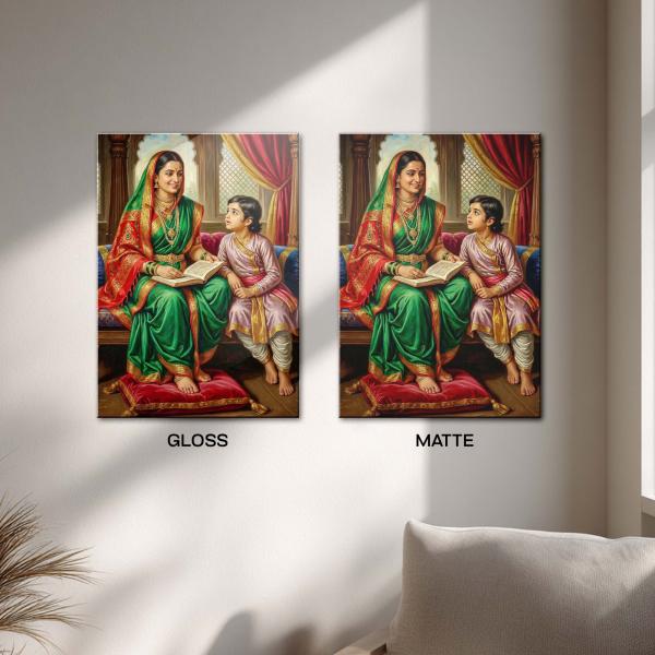 Rajmata Jijau: The Sacred Mother of Swarajya | Eternal Heritage Metal Poster