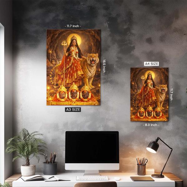 Maa Vaishno Devi: The Supreme Mother of Faith, Power & Fulfillment | Divine Metal Poster