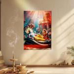 Vishnu Lakshmi: The Cosmic Ocean of Serenity Metal Poster