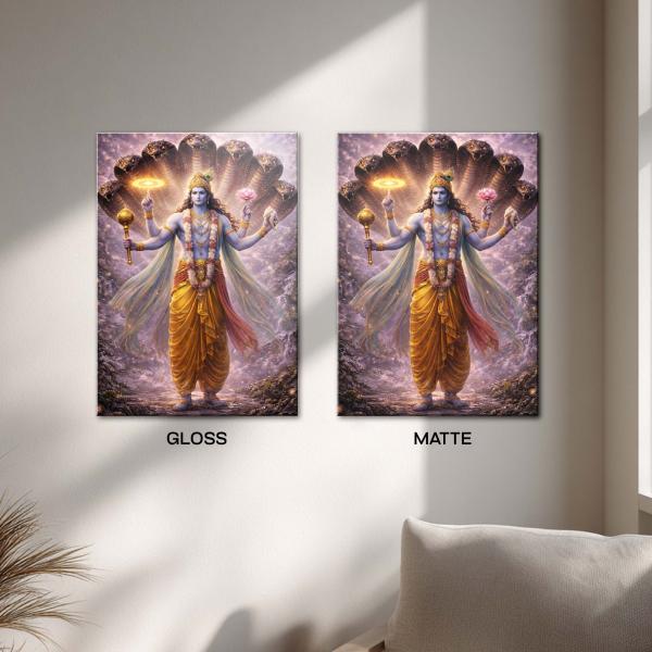 Sheshashayi Vishnu: Supreme Preserver of the Cosmos Metal Poster